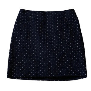 Ann Taylor Navy and White Dotted Loft Skirt Size 6